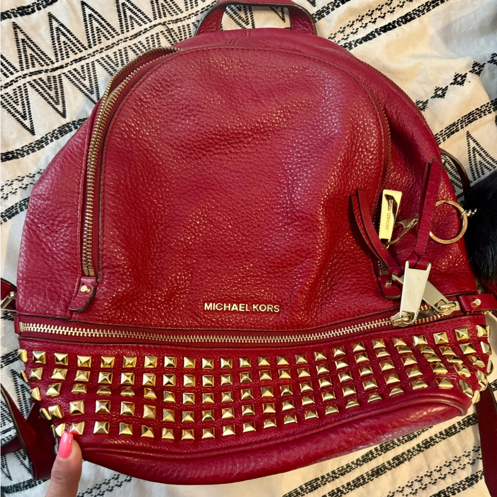 Michael Kors medium backpack burnt red